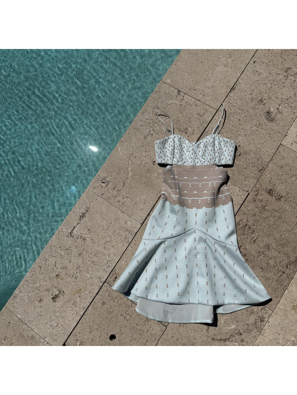Jonathan Simkhai Mint Textured Cutout Vacation Dress